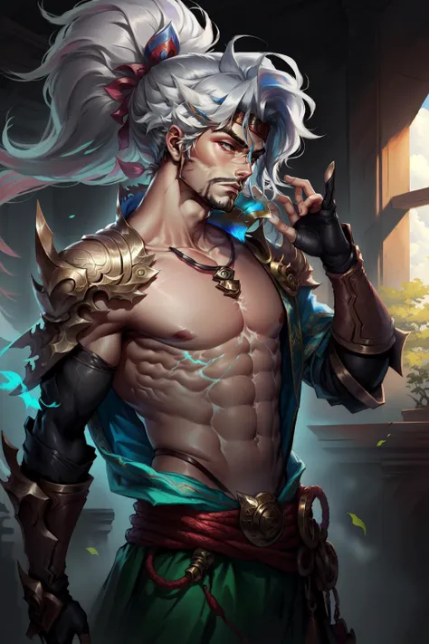 (masterpiece, best quality), intricate details,
<lora:ys2:0.8> ys,1boy, pectorals, ponytail,