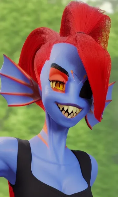 (not the prompt) Wo262Undyne token used over base SD1.4