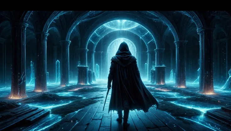 Role-playing game (RPG) style fantasy (((Ultra-detailed, Hyper-realistic, 8k, highres, masterpiece))),(full length highly detailed intricate ) (extremely tattered cloak),highly detailed intricate tech body,vibrant colours,(((random pose)))((facing (random direction))),in a highly detailed Labratory background with Test tubes,holographic screens,covered in pulsing electricity,cyber setting,cinematic,realistic,science fiction,dark colours,background light,<lora:add-detail-xl:1>,<lora:Biol:0.8>,ais-blmn,<lora:multiple views:0.8>,multiple views,<lora:Neno:1>,<lora:extremely_detailed:0.8>,extremely detailed,<lora:lucy_offset:1>,<lora:Cyber_Cars_e10:1>,<lora:20240228-1709100402682-0020_1:1>, . Detailed, vibrant, immersive, reminiscent of high fantasy RPG games