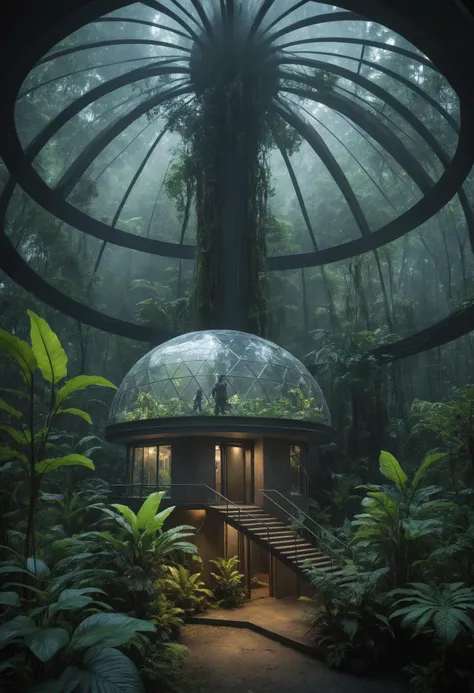 DonMM1y4XL man, DonMN1gh7XL night,  computerized, rainforest, dome,  <lora:myLora\DonMN1gh7XL-000006:0.7>, <lora:DonMM1y4XL-v2rb:0.8>