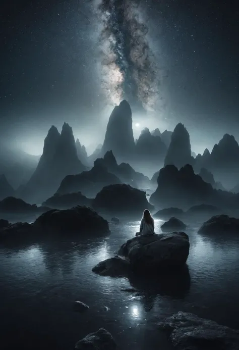 DonMM1y4XL woman, DonMN1gh7XL night,moonlit, floating islands, muddy footprints, glaciers, cosmic rays, f/16, shutter speed 1/60 sec, iso3200,exposure compensation "+3.0 ev" <lora:myLora\DonMN1gh7XL-000006:1.0>, <lora:DonMM1y4XL-v2rb:0.8>