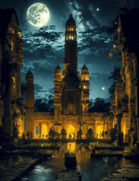 masterpiece, awesome quality, hyper detailed, DonMN1gh7 night, moonlit, dravidian languages,Sunni,ancient political systems,history of literature,Sikhism,number theory,alkenes
, <lora:DonMN1gh7:0.8>