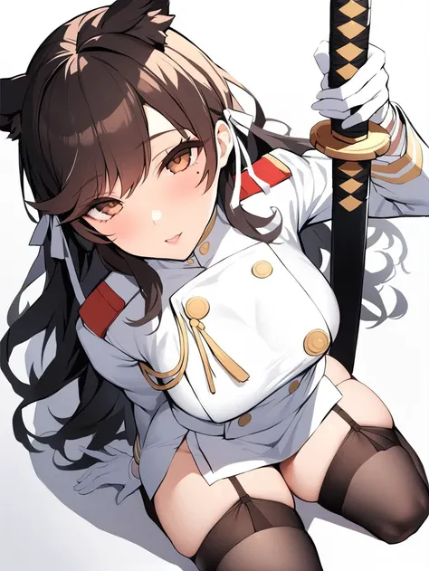 16k works,Highest quality,18-year-old,No background.White background only,Show the whole body,Dynamic and sexy pose, One person, Beautiful Face,, Symmetrical eyes, Perfect body, Good balance、marching band