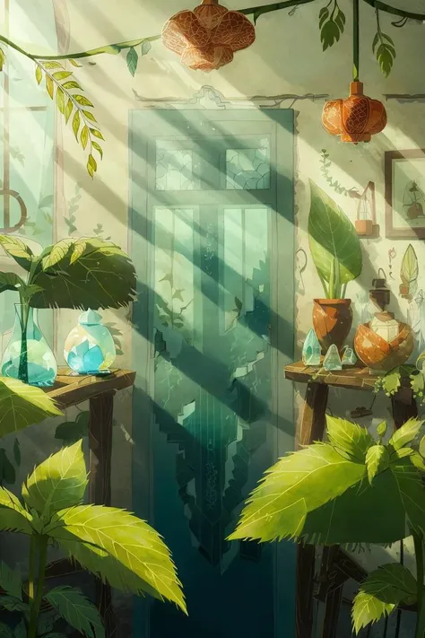 <lora:Song of the Sea_08:0.9> <lora:KIDS ILLUSTRATION:0.3>
(masterpiece), (best quality), HDR, Song of the Sea,
(Plant sheds:1.3), indoor, glass, Clear light, crystal, ethereal, Dappled shadows of leaves,
Cartoon, texture, 2d illustration, high contrast, outlines, (minimalism),