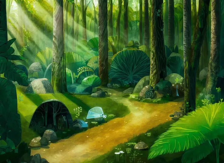 <lora:Song of the Sea_08:0.8>
(masterpiece), (best quality), HDR, Song of the Sea,
outdoors, nature, jungle, under trees, Clear light, crystal, ethereal, Dappled shadows of leaves,
Cartoon, texture, 2d illustration, high contrast, outlines, (minimalism),