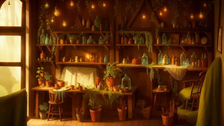 (masterpiece), (best quality), HDR, Song of the Sea, (Plant sheds:1.3), indoor, glass, Clear light, crystal, ethereal, Dappled shadows of leaves, Cartoon, texture, 2d illustration, a room with a fireplace in an old Victorian mansion, a fireplace, an armchair with a blanket, a huge stained glass window, high contrast, outlines, (minimalism),warm atmosphere, rustic style, magical warm light, warm colors, cozy <lora:Song of the Sea_2023-05-20_025452:0.6>