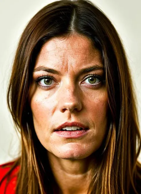 close up portrait of sks woman , by Flora Borsi, style by Flora Borsi, bold, bright colours, ((Flora Borsi)), by William Eggleston, <lora:locon_jennifercarpenter_v1_from_v1_64_32:1>