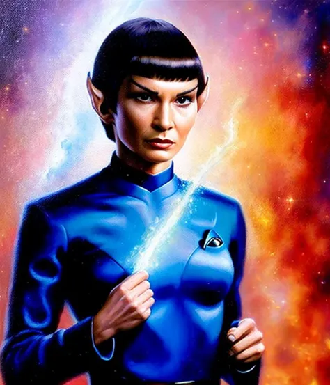 highly detailed oil painting, (vulcan woman)