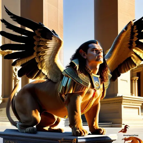 photo of a gorgeous sphinx man in the style of stefan kostic, half body shot, sharp focus, 8 k high definition, insanely detailed, intricate, elegant, art by stanley lau and artgerm