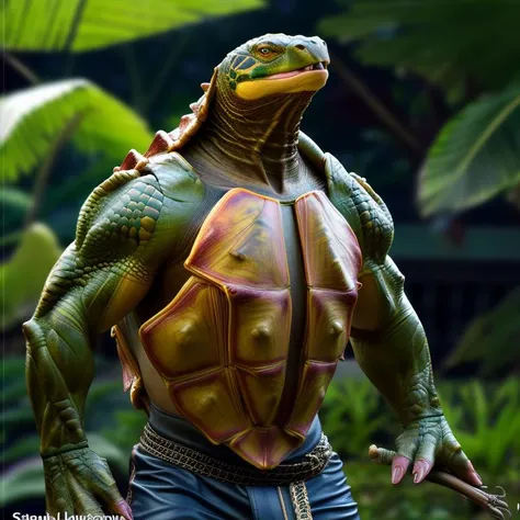 photo of a gorgeous tortle man in the style of stefan kostic, half body shot, sharp focus, 8 k high definition, insanely detailed, intricate, elegant, art by stanley lau and artgerm
