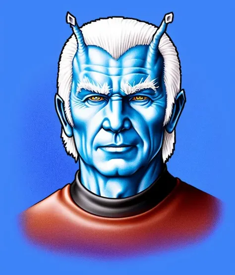 highly detailed drawing, (middle-aged andorian man), face