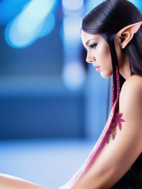 RAW photo,tiny fairy woman, (high detailed skin), perfect face,long flowing hair ,dnd, intricate detail ,canon,center, on a giant penis