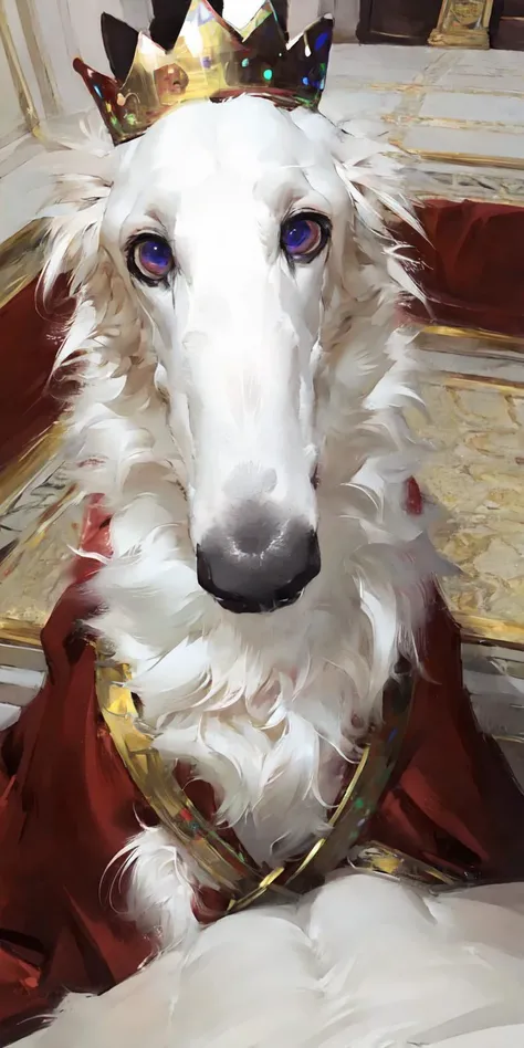 masterpiece,best quality,solo,letmedoitforu,from very below
white fur,long nose,close up,pov,king crown,imperial palace, (red robe:1.1)
<lora:Oilpainting:0.3> <lora:bouguereau:0.3><lora:letmedoitforu:0.9>