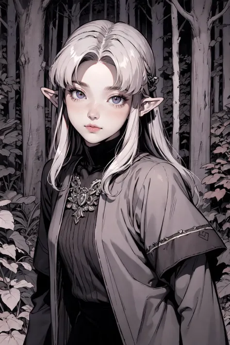 Zelda in a dark forest, lost, ((flat colors, flat texture)), <lora:Mogudan:1> <lora:GoodHands-beta2:1>
