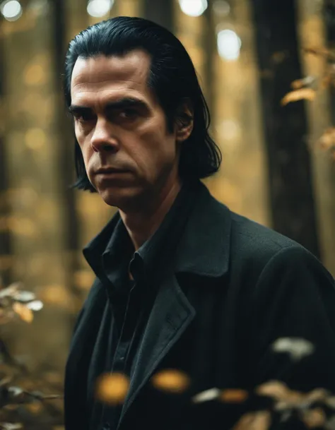 cinematic photo professional photography of of ((ohwxnc man)) in the style of annie leibovitz, head and shoulders portrait. super resolution! 8k hd instagram photo at behance cg society contest winner polycount by thomas kinkade concept art gen ratio centered bokeh massive scale lovecraftian giger forest background dark ominous intricate detailed maximalist hyperrealism model <lora:nickcave-ohwxnc:1> . 35mm photograph, film, bokeh, professional, 4k, highly detailed