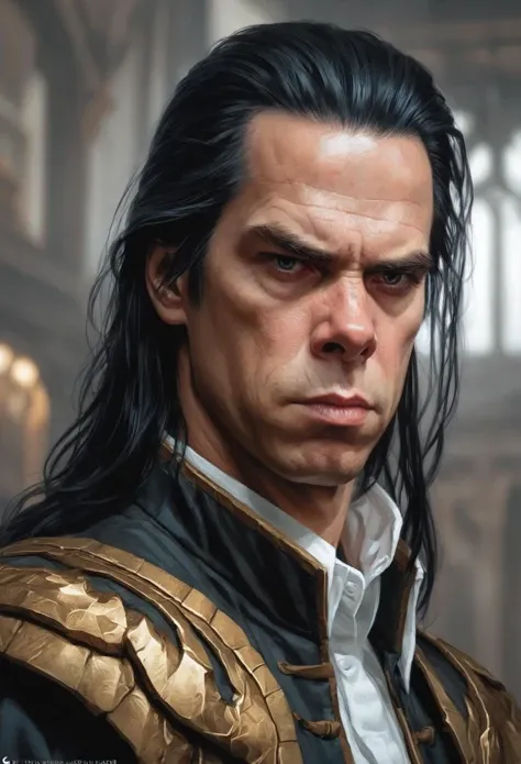 Hyperrealistic art Portrait of ohwxnc man, fantasy, highly detailed, digital painting, artstation, concept art, sharp focus, illustration, art by Tony Sart and artgerm and randy vargas  <lora:nickcave-ohwxnc:1> . Extremely high-resolution details, photographic, realism pushed to extreme, fine texture, incredibly lifelike
