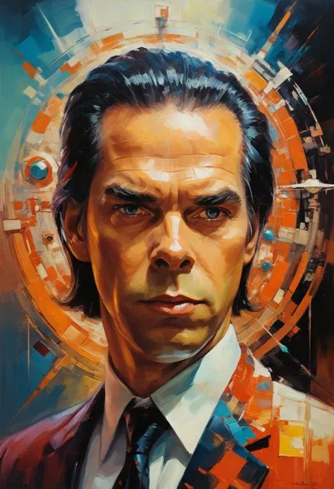 ohwxnc man by Bill Medcalf,  (slushy but extremely beautiful:1.4), (intricate details, masterpiece, best quality:1.4) , in the style of nicola samori,
Retro-futuristism, vintage sci-fi, 50s and 60s style, atomic age, vibrant, highly detailed, retro futurism,, dynamic pose, looking at viewer
<lora:add-detail-xl:1> <lora:xl_more_art-full_v1:0.5>  <lora:NicolaSamori:0.5> <lora:looking_at_viewer:2> <lora:nickcave-ohwxnc:1>