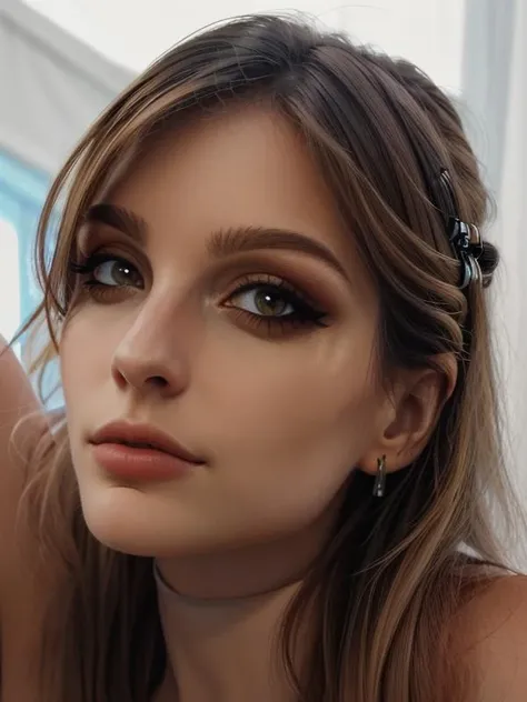 gquality, <lora:cristinini-10:1> 1girl, close-up, makeup, choker