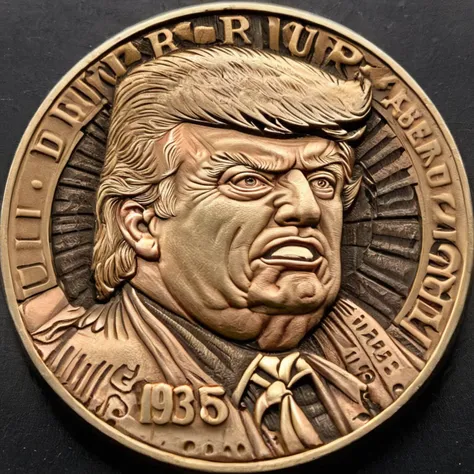 a photo of donald trump coin carving <lora:Cnl-XL-V1:1> cnl, cnl lighting, cnl texture, high resolution, beautiful, highest quality, masterpiece, highly detailed
