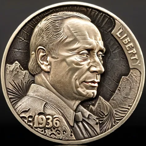 a photo of Vladimir Putin coin carving <lora:Cnl-XL-V1:1> cnl, cnl lighting, cnl texture, high resolution, beautiful, highest quality, masterpiece, highly detailed