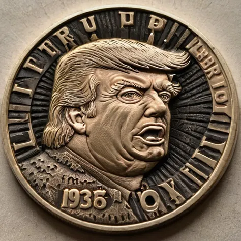 a photo of donald trump coin carving <lora:Cnl-XL-V1:1> cnl, cnl lighting, cnl texture, high resolution, beautiful, highest quality, masterpiece, highly detailed