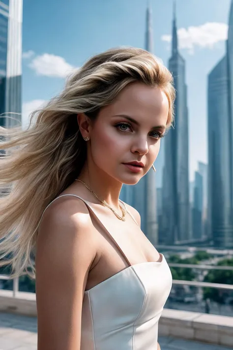 MenaS_SoloTI_v1,
(An elegant silk blouse, tailored linen shorts:1.1),
((In a bustling city square, with towering skyscrapers:1.2)),
(seductive), photorealistic, masterpiece, high quality, artistic, unique, award winning photograph, professional, 8k, RAW photo, best quality,flattering, (cinematic:1.3), 
<lora:add_detail:0.8>,PA7_Portrait-MCU