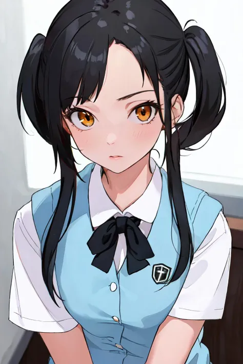 <lora:office uniform:1>office uniform, office, twintail, black long hair, orange eyes,
<lora:kyouhakoredeiiya-v1:0.5>
(best quality, masterpiece, RAW photo,ultra-detailed:1.2), <lyco:GoodHands-beta2:1.0>,1girl,solo,