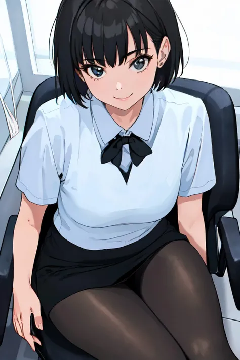 <lora:office uniform:1>office uniform, office, short hair, sitting office chair, black pantyhose,
<lora:kyouhakoredeiiya-v1:0.5>
(best quality, masterpiece, RAW photo,ultra-detailed:1.2), <lyco:GoodHands-beta2:1.0>,1girl,solo,looking at viewer,smile