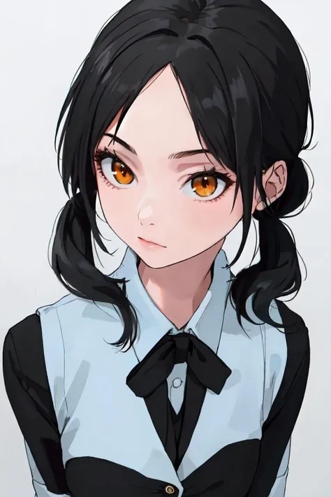 <lora:office uniform:1>office uniform, office, twintail, black long hair, orange eyes, black formal jacket, 
<lora:kyouhakoredeiiya-v1:0.4>  
(best quality, masterpiece, RAW photo,ultra-detailed:1.2), <lyco:GoodHands-beta2:1.0>,1girl,solo,