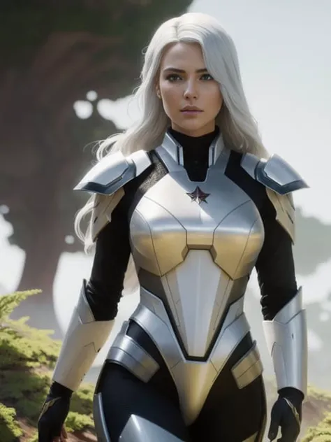 (extremely detailed CG unity 8k wallpaper), full shot body photo of a (((beautiful badass woman soldier))) with ((white hair)), ((wearing an advanced futuristic fight suit)), ((standing on a battlefield)), scorched trees and plants in background, sexy, professional majestic oil painting by Ed Blinkey, Atey Ghailan, Studio Ghibli, by Jeremy Mann, Greg Manchess, Antonio Moro, trending on ArtStation, trending on CGSociety, Intricate, High Detail, Sharp focus, dramatic, by midjourney and greg rutkowski, realism, beautiful and detailed lighting, shadows, by Jeremy Lipking, by Antonio J. Manzanedo, by Frederic Remington, by HW Hansen, by Charles Marion Russell, by William Herbert Dunton