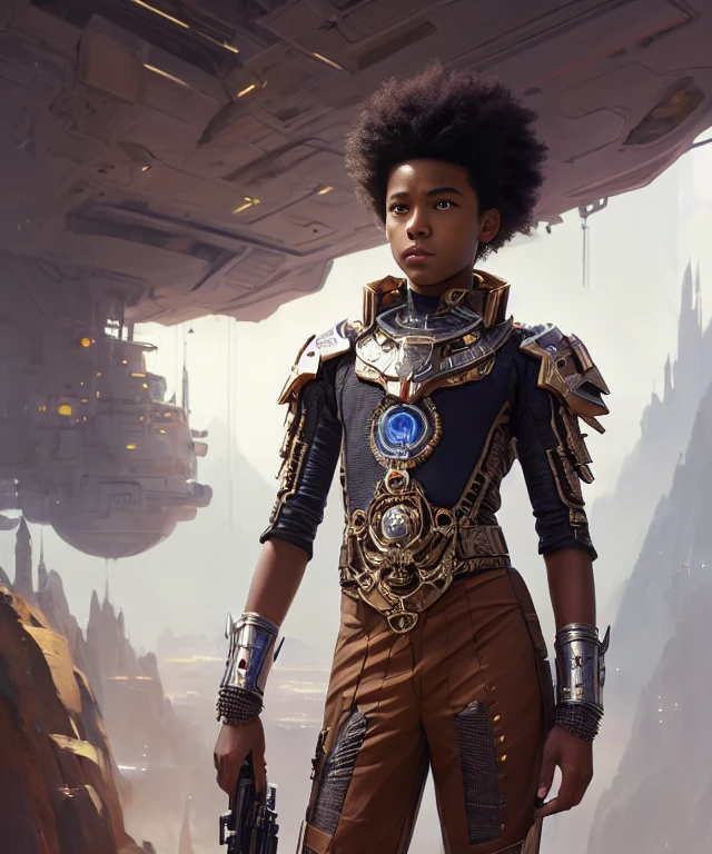 (extremely detailed photo 8k), full body shot photo of the most beautiful artwork in the world, attractive African American boy, (wearing elegant colorful futuristic clothing), cinematic lighting, very detailed face and eyes, (elaborate sci fi fantasy interior background), high-quality photo, photorealistic painting by Atey Ghailan, Studio Ghibli, by Jeremy Mann, Greg Manchess, Antonio Moro, trending on ArtStation, trending on CGSociety, Intricate, High Detail, Sharp focus, dramatic, photorealistic painting art by midjourney and greg rutkowski