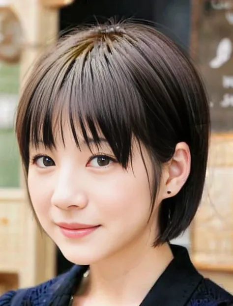 photo a pale(Kana:0.6) <lora:Kana256:0.8> (smile:0.01) , short bobs hair , at cofe shop