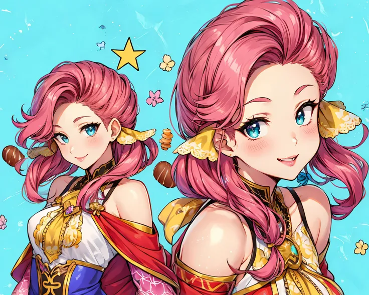 (Masterpiece, Best Quality), highres, Manga, (2d), (Traditional Media:1.2), official art 1woman, (solo), dynamic, portrait, retro artstyle, a cartoon character on a colorful background sitting on a delicious drizzling cake, art by ro_g_(oowack), wide shot, (mature female:1.2), fire emblem heroes, [outline], (upper body:1.2), Rajah hair, Patriarch eyes, (detailed deep eyes), tsurime, (lips, nose, long face:1.2), aged up, elegant, curvy, medium breasts, medium-length messy hair, (long sidelocks), fringe trim, expressive, Ayami Kojima, light smile, flirting, translucent skirt, appliques, candy trim, bubblegum, blush, surprised, treats, chocolate bar, high detail illustration, lineart, space art, pool of honey and syrup, [confetti], ice cream, candy_hair_ornament , wrapped candy, sweet, fluffy capelet, frills, cute fantasy, shiny, cinematic lighting:1.1, scenery, (glaze), bare shoulders, high heel boots, lace trim, contrast, extremely detailed, intricate, (Details:1.2), Clothing style,  Clothing print, (alternate costume:1.1), full body, (transparent background:1.2), floating particles, pop art, art deco