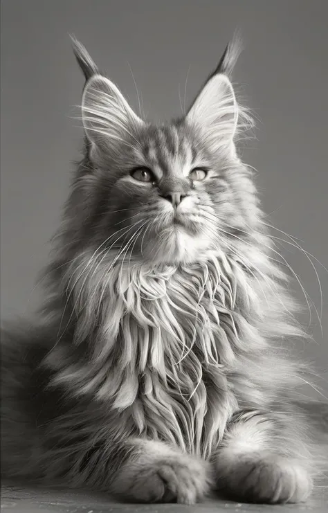 masterpiece,best quality,<lora:tbh155-sdxl:1>,illustration,style of Guido Argentini, cute Mainecoon cat