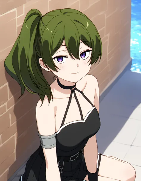 score_9, score_8_up, score_7_up
BREAK
ubel_olis, 1girl, solo, side ponytail, medium hair, green hair, purple eyes, o-ring choker, halterneck, black dress, small breasts, armlet, arm strap, single elbow glove, black belt, pleated skirt, suspenders hanging
BREAK
looking at viewer, smile
BREAK
outdoors
<lora:Ubel_SousouNoFrieren_v1:1>