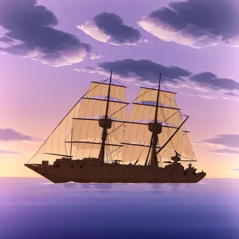 <lora:Monsley005:0.7>,
Barracuda,large_sailing_vessels,no humans,watercraft,sky,cloud,ocean,water,outdoors,scenery,sunset,horizon,cloudy sky,gradient sky,comic,solo,day,purple sky,