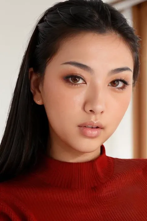 s40r1h, face ((closeup)), red sweater <lora:s40r1h:1>