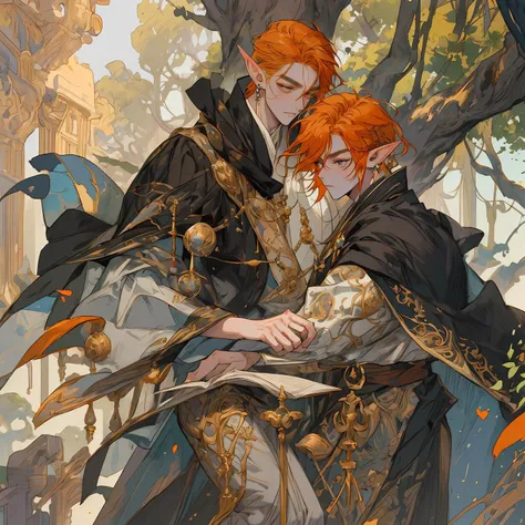 score_9, score_8_up, score_7_up, rating_explicit,
masterpiece, realistic, photo,
1boy, (elf:1.1), age 24 ,solo, intense, sexy, (masculine:0.8), slender, orange hair,pompadour hairstyle,hair between eyes, shimmering eyes,perfecteyes,eyebrows,earrings,face marking, (tatoos:1.1), flowing elvish robes, stretching , full body view,
on a cliff surrounded by ancient trees, golden hour, cinematic lighting, artistic, artful,
, dynamic composition,
(view from floor :1.1),
<lora:perfect-eyes:1> ,<lora:xl_more_art-full_v1:.4>