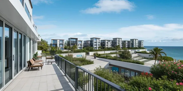 whtBldng, coastal town, small houses, balconies, flower pots, sea view, staircase, blue sky, white clouds BREAK ([detailed|intricate|complex|various]:0.5) <lora:WhiteBuildings:0.8>
