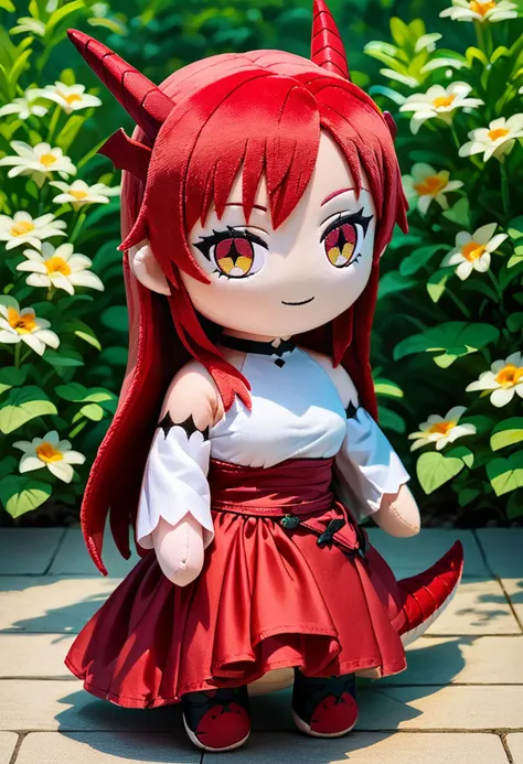 score_9, score_8_up, score_7_up, 
rating_safe,
taniabt,dragon tail,official_costume,
masterpiece,
beautiful eyes,looking at viewer,seductive smile,
outdoors, 
detailed background,
 <lora:taniabt:0.8>
<lora:woafu_plushify_sdxl_v02:0.8> plushify, character stuffed toy, chibi