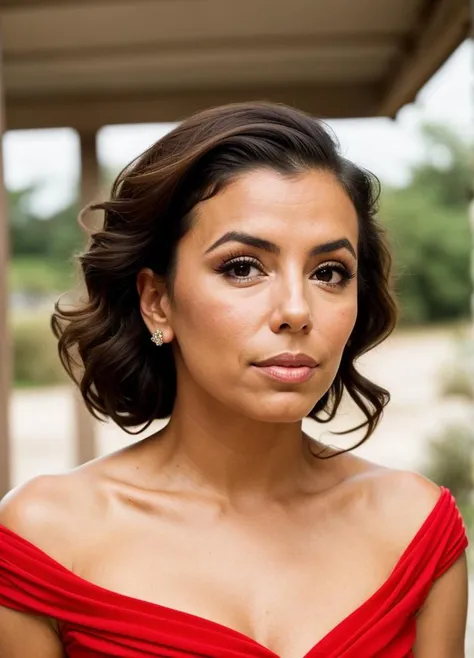 close up portrait of evalongoria-ti , by Flora Borsi, style by Flora Borsi, bold, bright colours, ((Flora Borsi)), by Gerda Taro