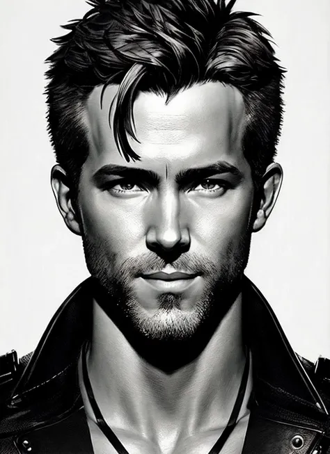 modelshoot style, illustration of sks person as thief in leather armor, smirk, beautiful detailed eyes, cinematic, drawn by Greg Rutkowski, Yoji Shinkawa:0.6, vibrant colors, <lora:locon_ryan_v1_from_v1_64_32:1.3>