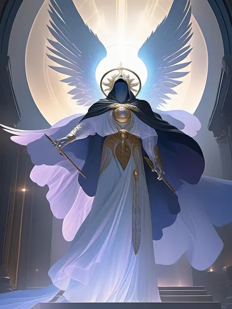 (art by charles bargue:1.3), the angel of death, (Cloaked in flowing, ethereal robes that shift like twilight mist, adorned with celestial symbols of eternity), (Radiating an aura of solemn grace, the angel of death carries out their sacred duty with compassion and unwavering resolve), (With piercing, compassionate eyes and feathered wings that span the expanse of eternity, their presence instills both awe and comfort), ((Ambient Occlusion, Volumetric Lighting, Volumetric Light, Volumetric, Natural Lighting, super resolution, ultra hd, megapixel, (8k resolution), 8k, 8kres, 8k res, absurdres, high resolution)),