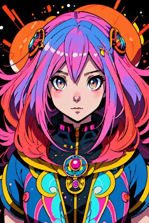 xsty,<lora:XSTY-CO:0.7>, ((masterpiece)),((best quality)),8k,high detailed,ultra-detailed,intricate detail,Full-length Portrait,anime,(1girl),(bright eyes),(colorful hair),in a whimsical and fantastical anime world,(playful expression),(anime style:1.2),with vibrant and bold colors.,