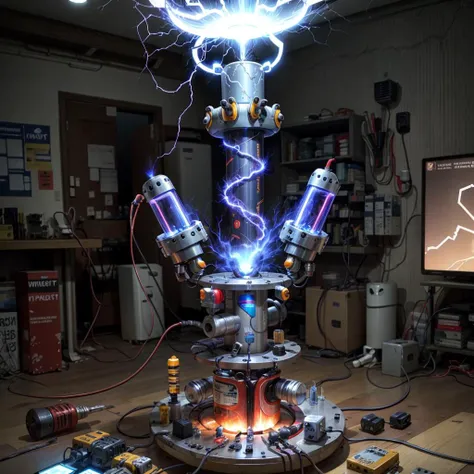 , <lora:teslapunkai2:.5> , teslapunkai, retro-futuristic,
ray gun , tesla coil powered