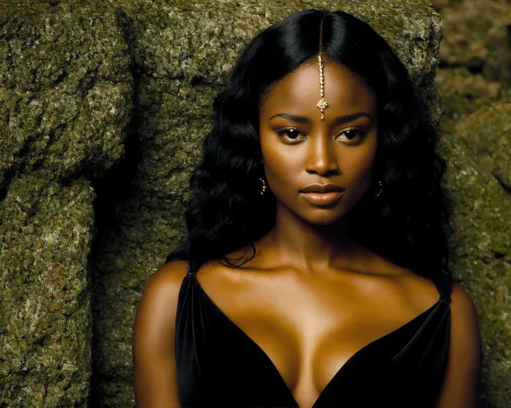 from lord of the rings  <lora:lord_of_the_rings_offset:1>,  photo of a gorgeous black woman, dark-skinned goddess