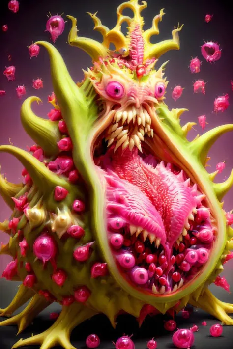 <lora:fruitynightmare_model:0.8> fruitynightmare, dragon fruit, [style-princess, (beautiful smile:1.2):0.15]