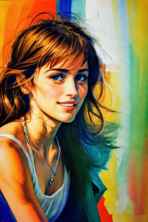 1 woman, face portrait , VeronicaCipher,smile impressionism, abstract
fujifilm superia, kodak porta, kodak ektar, kodachrome, Wadim Kashin
sd-prohib , medium brushstrokes, painterly, dynamic, <lora:add_detail:1>