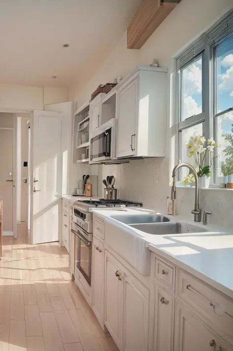 (masterpiece:1.2),(ultra-detailed:1.2), (perfect-composition:1.2), 8K, indoors, modern, kitchen, furniture