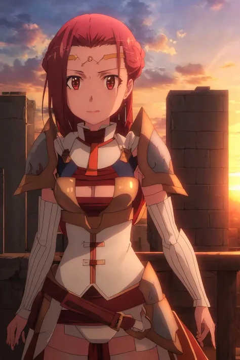 ((masterpiece, high quality, highres,))
outdoors, sunset,
pina, armor, <lora:Pina:1>